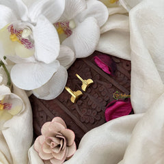 Vriksham Elegant Tirio Style Kundan Jadau Press Bugadi-Green Red-J3553