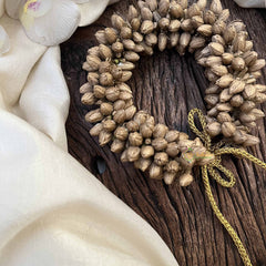 Vriksham Golden Jasmin Floral Buds Gajra Bun Flower Accessories-KH1256