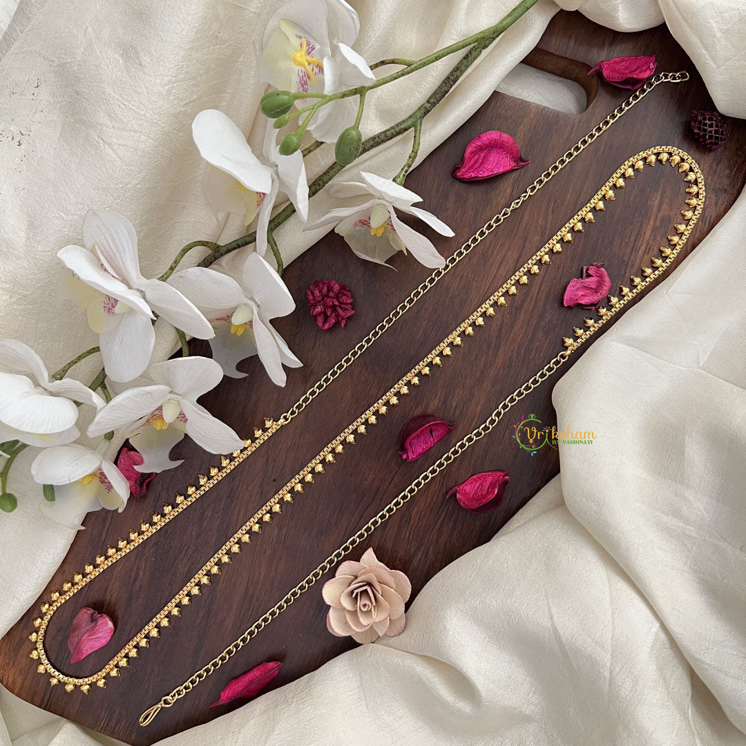 Vriksham Gold Look Alike Leaf Thin Hip Chain-G17952