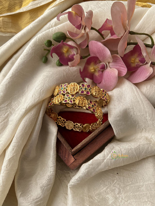 Premium  Gold Look Alike AD Stone Bangle Set - G11792