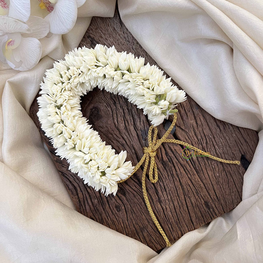 Vriksham Premium White Jasmin Floral Gajra Flower Accessories-KH1254