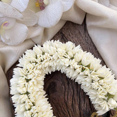 Vriksham Premium White Jasmin Floral Gajra Flower Accessories-KH1254