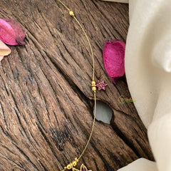 AD Stone Lotus with Star Pendant Invisible Chain-G15242