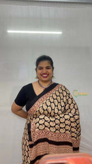 Vriksham Black Designer Ajrakh Modal Silk Saree-VS4656