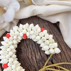 Vriksham Elegant White Jasmin Floral Buds Gajra Flower Accessories-KH1255