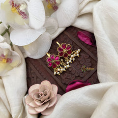 Vriksham Designer Jasmine Pearl Kundan Jadau Press Bugadi-Red-Pearl-J3541