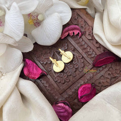 Vriksham Elegant Round  Style Kundan Jadau Press Bugadi-Red Green & White-J3950