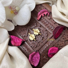 Vriksham Minimalist Round Floral Style Kundan Jadau Press Bugadi-Red Green-J3949