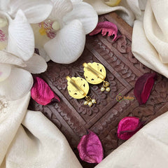 Vriksham Sun Floral Style With Half Moon Kundan Jadau Press Bugadi-Red Green & White-J3946