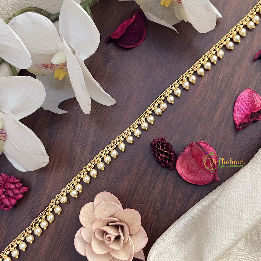 Vriksham Unique Gold Look Alike Pearl Thin Hip Chain-G17964