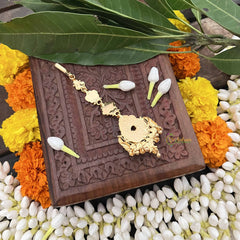 Vriksham Peacock Design Style 1 Gram Gold Maang Tikka-G20346