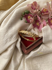 Premium Gold Alike White AD Stone Bangle Set - G11826