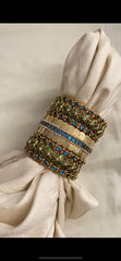 Silk Thread Kundan Bridal Bangle-Green Blue-G15265