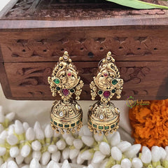 Vriksham Antique Peacock 1 gm gold Jhumka-G17069
