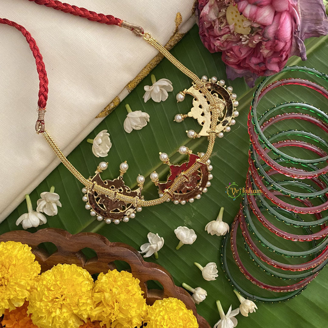 Vriksham Traditional Kemp Stone Half Moon Style Choker-G17545