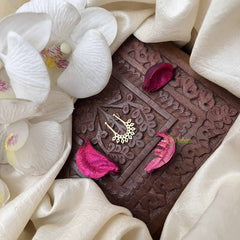 Vriksham Elegant Half Circle Leaf Septum Ring-Red-G21127