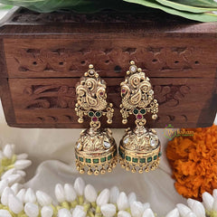 Vriksham Exquisite Peacock 1 gm gold Jhumka-G17070