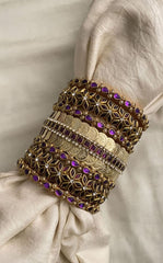 Silk Thread Kundan Bridal Bangle-Purple-G15271