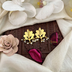 Vriksham Elegant Phool Mahal Jadau Press Bugadi-Red Green & White-Pearl-J3560