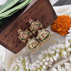 Vriksham Antique Lakshmi 1 gm gold Jhumka-G17072