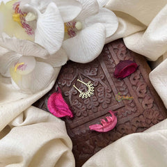 Vriksham Elegant Half Circle Leaf Septum Ring-Green White-G21129