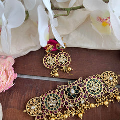 Precious Floral High Neck Choker-Gold Bead-G14156
