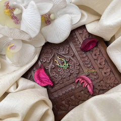 Vriksham Classic Floral Septum Ring-Green-G21135