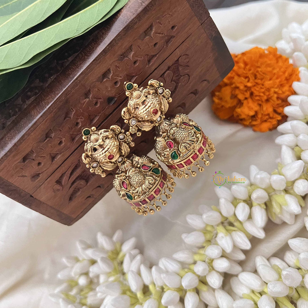 Vriksham Premium 1 gm Gold Peacock Jhumka-G20350