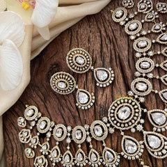 Vriksham Premium White Tear Drop With AD Stone Statement Choker Neckpiece-G21667