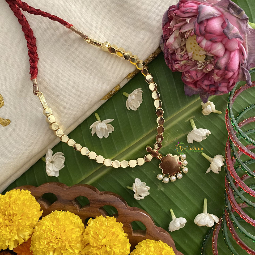 Vriksham Premium Kemp Pendant Short Neckpiece-Pearl-Green-G17540
