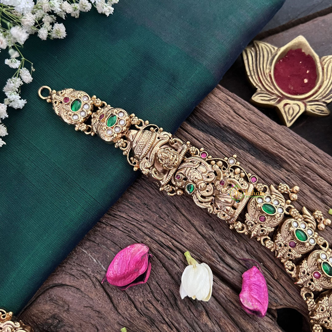 Vriksham Antique Gold Temple Style 1 gm Gold Haram-Gold Bead-G18753