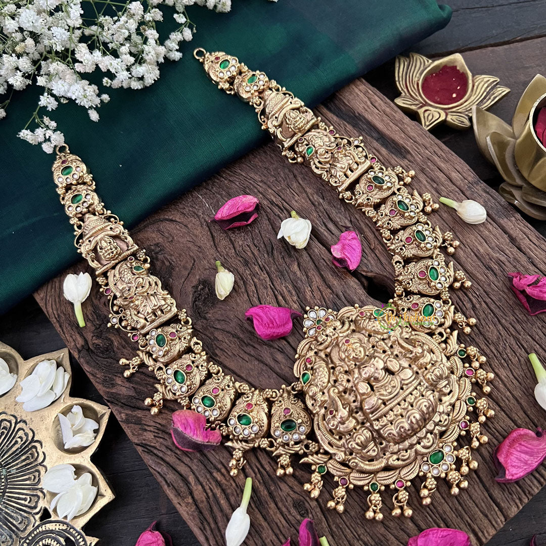 Vriksham Antique Gold Temple Style 1 gm Gold Haram-Gold Bead-G18753