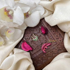 Vriksham Double Stone Tree Style  Septum Ring-Green-G21141