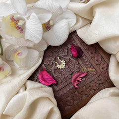 Vriksham Double Stone Tree Style  Septum Ring-Green-G21141