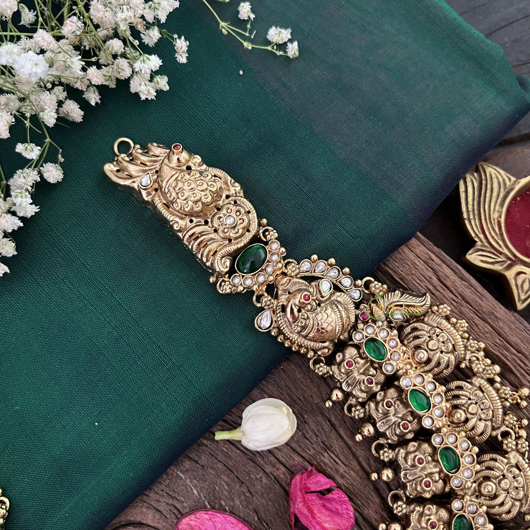 Vriksham South indian Lakshmi Temple Necklace 1 gm Gold-Gold Bead-G18754