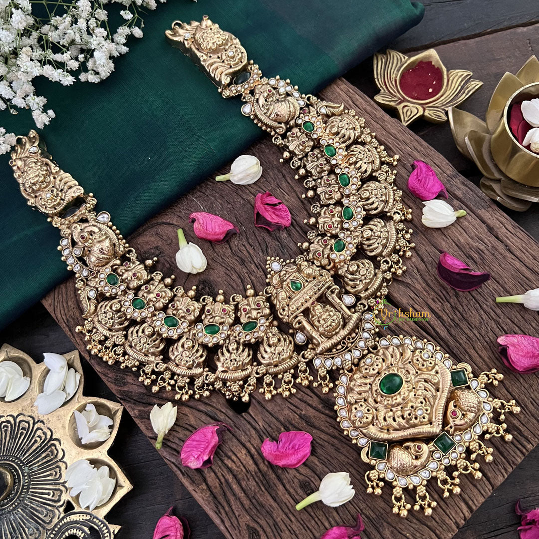 Vriksham South indian Lakshmi Temple Necklace 1 gm Gold-Gold Bead-G18754