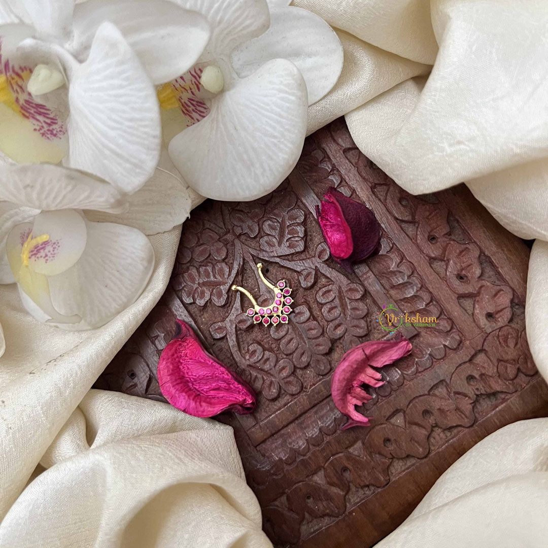 Vriksham Double Stone Tree Style  Septum Ring-Red-G21140