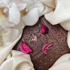 Vriksham Double Stone Tree Style  Septum Ring-Red-G21140