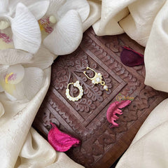 Vriksham  Premium Style Septum Ring & Nath Bullak-White-G21145