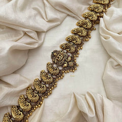 Premium Lakshmi Peacock Bridal Hip Chain-Golden Bead-G13338