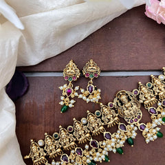 Premium Lakshmi Choker-Green Bead-Pearl-G14168