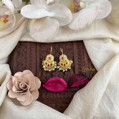 Vriksham Traditional FloraMoti Style Bugadi-Red White-Pearl-G19526