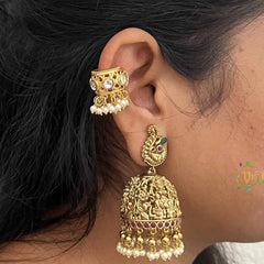 Vriksham Pearl Drop Kundan Jadau Press Bugadi-White-G21116