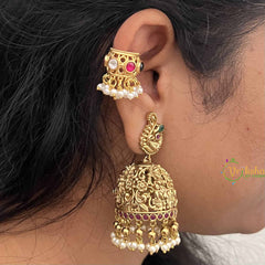 Vriksham Pearl Drop Kundan Jadau Press Bugadi-Red White & Green-G21115