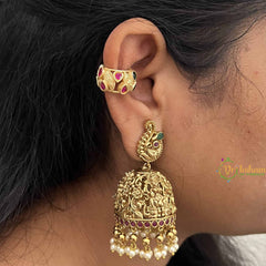 Vriksham Gold-Plated With Red &Green Stone Bugadi-G21117