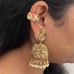 Vriksham Gold-Plated With Red &Green White Stone Bugadi-G21118