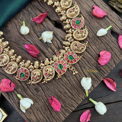 Vriksham Peacock Motif Antique 1 gm Gold Finish Temple Nackiace-G18758