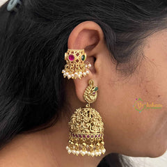 Vriksham Luxe Traditional Bugadi with Pearl Cluster Bugadi-Mismatch-Red Green-G21125