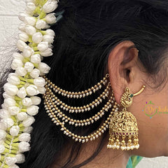 Vriksham Traditional Pearl-Style 4 Layered Hoop Earrings With Pearls Deatling EarCuff-G21113