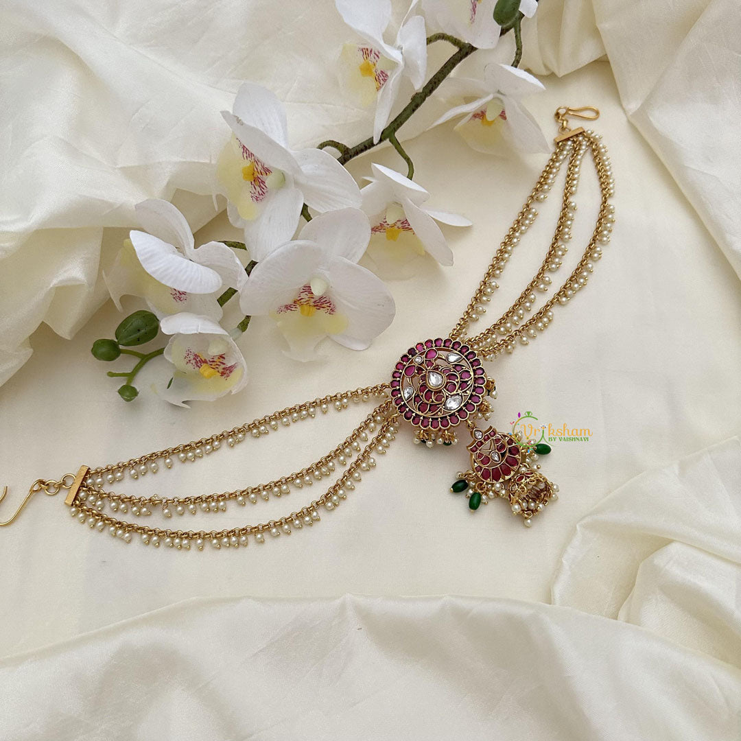 Precious Kemp Jada Billai with Pearl Maatil-Red White-G14823